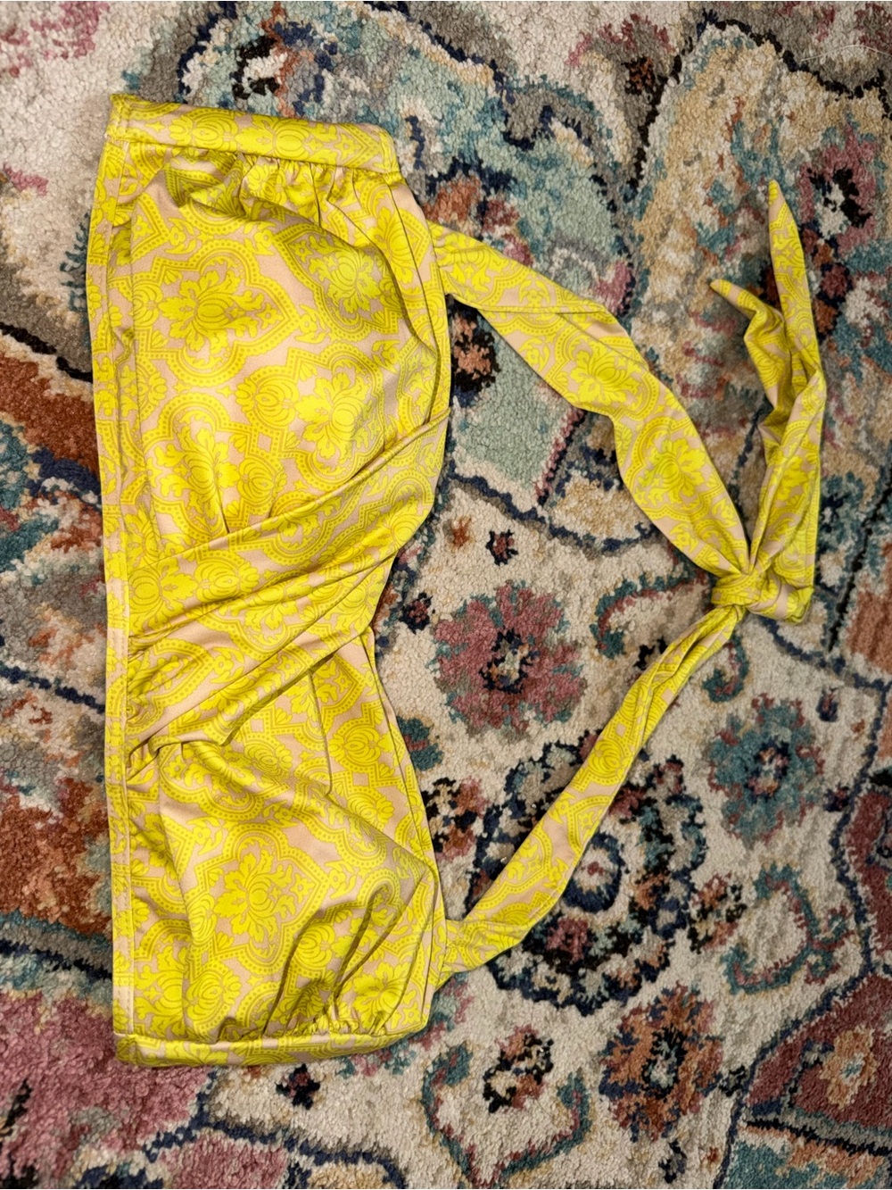 ANTONIO MELANI Yellow Paisley Halter Bandeau Top